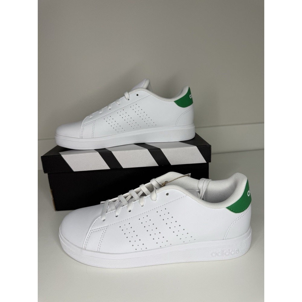 Adidas Advantage Base 2.0 J Shoes Y Size 6 Or Women's 7. White/Green ID3889